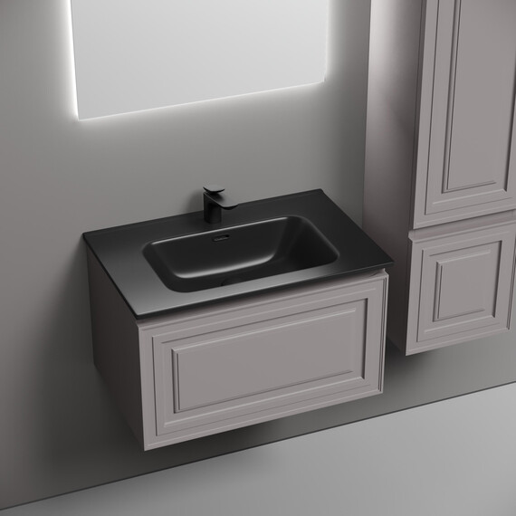 Тумба подвесная с раковиной Sancos Very 70 см VR70SM, Doha soft (раковина Element ​CN7007MB​) - фото 