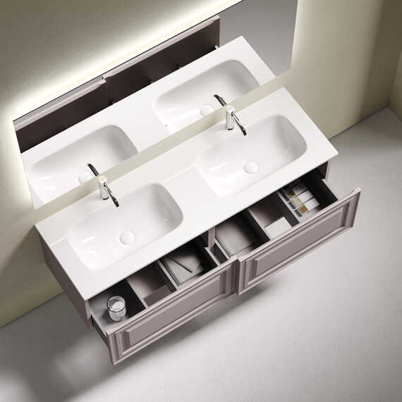 Тумба подвесная с раковиной-столешницей Sancos Very 140 см VR70SM, Doha soft (раковина Grace ​CN7022​) - фото 4