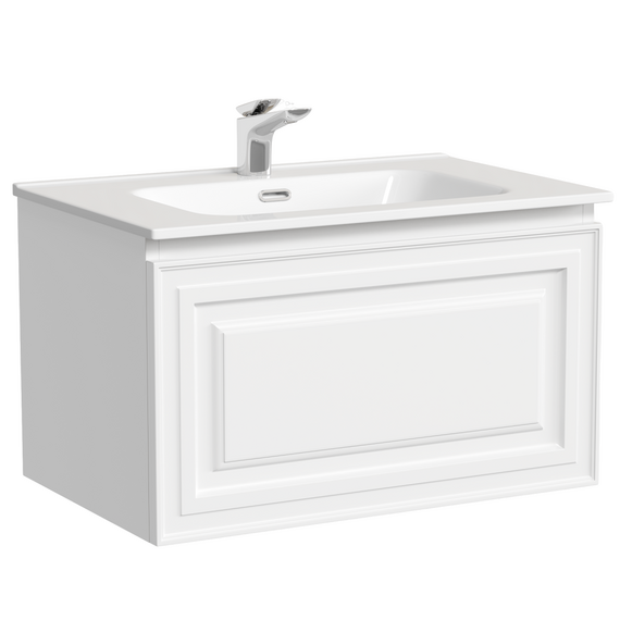Тумба подвесная с раковиной Sancos Very 70 см VR70W, Bianco (раковина Element ​CN7007​) - фото 2