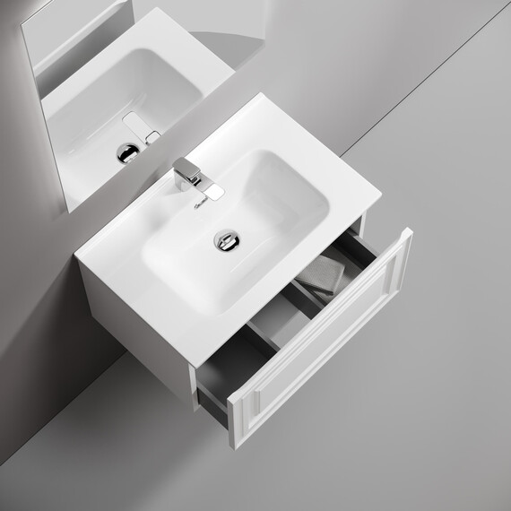 Тумба подвесная с раковиной Sancos Very 70 см VR70W, Bianco (раковина Element ​CN7007​) - фото 5