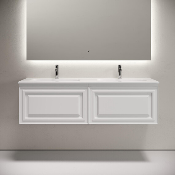 Тумба подвесная с раковиной-столешницей Sancos Very 140 см VR70W, Bianco (раковина Grace ​CN7022​) - фото 