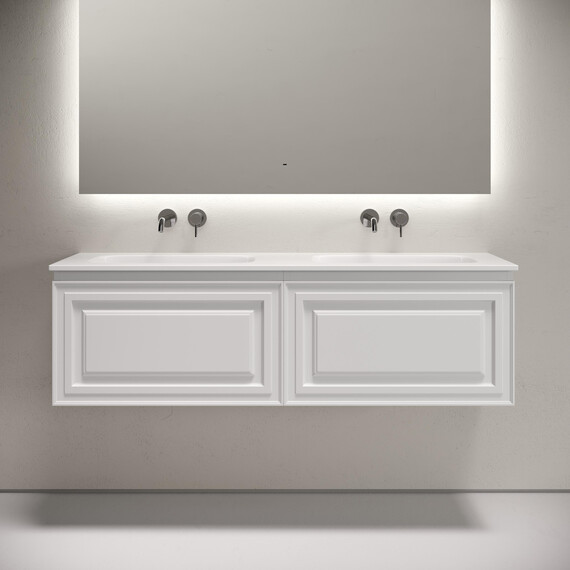 Тумба подвесная с раковиной-столешницей Sancos Very 140 см VR70W, Bianco (раковина Grace ​CN7022wx​) - фото 