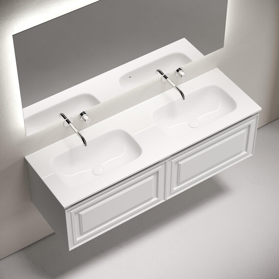 Тумба подвесная с раковиной-столешницей Sancos Very 140 см VR70W, Bianco (раковина Grace ​CN7022wx​) - фото 4