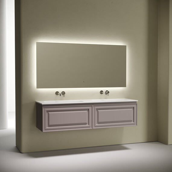Тумба подвесная с раковиной-столешницей Sancos Very 160 см VR80SM, Doha soft (раковина Grace ​CN7023wx​) - фото 5