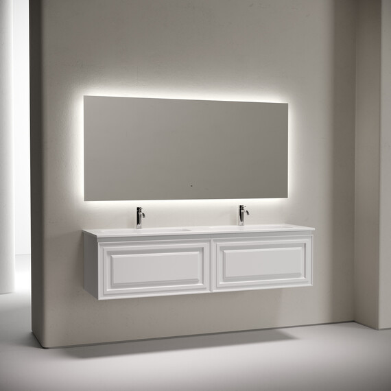 Тумба подвесная с раковиной-столешницей Sancos Very 160 см VR80W, Bianco (раковина Grace ​CN7023​) - фото 5