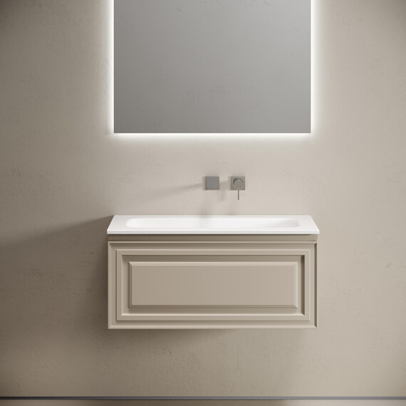Тумба подвесная с раковиной Sancos Very 90 см VR90CE, Beige soft (раковина Grace ​CN7019wx​) - фото 