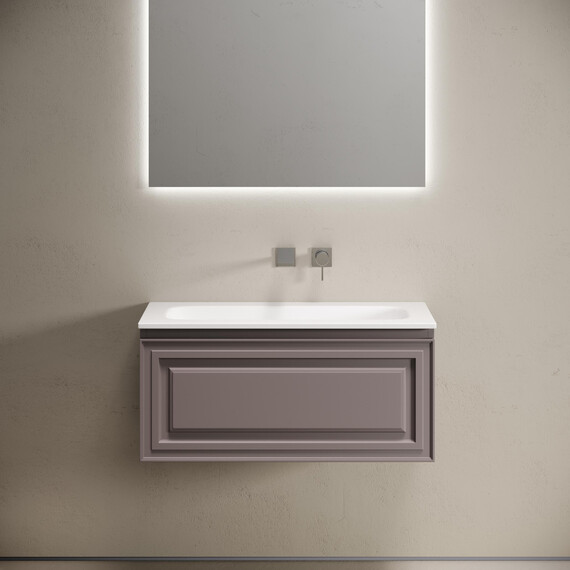 Тумба подвесная с раковиной Sancos Very 90 см VR90SM, Doha soft (раковина Grace CN7019wx) - фото 4
