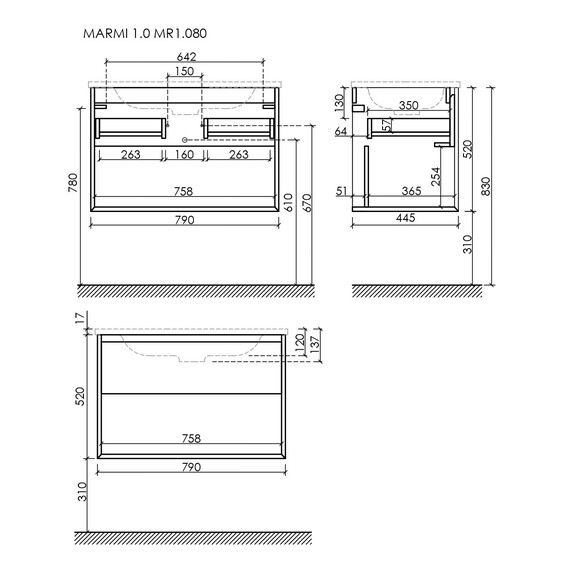 Тумба подвесная с раковиной Sancos Nature 1.0 80 см MR1.080EG, дуб галифакс натуральный (раковина Grace ​CN7012MB) - фото 10