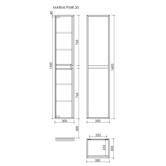 Пенал подвесной Sancos Nature 1.0/Nature 2.0 35 см PMR35ECH, дуб чарльстон - фото 9