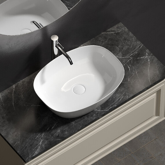 Тумба подвесная с раковиной Sancos Very 100 см VR100CE, Beige soft (раковина Element CN5005, столешница TT100A1X) - фото 8