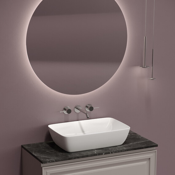 Тумба подвесная с раковиной Sancos Very 100 см VR100SM, Doha soft (раковина Element CN2003, столешница TT100A1) - фото 8