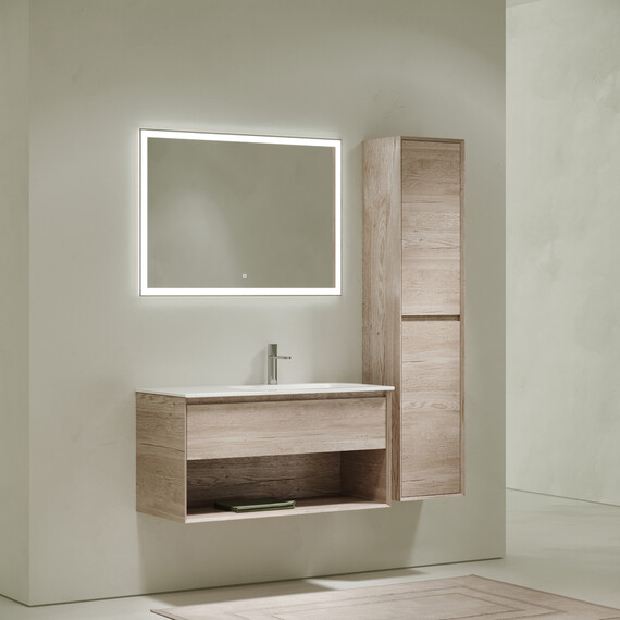 Тумба подвесная с раковиной-столешницей Sancos Nature 1.0 100 см MR1.0100REG, дуб галифакс натуральный (раковина Grace ​CN7015) - фото 7