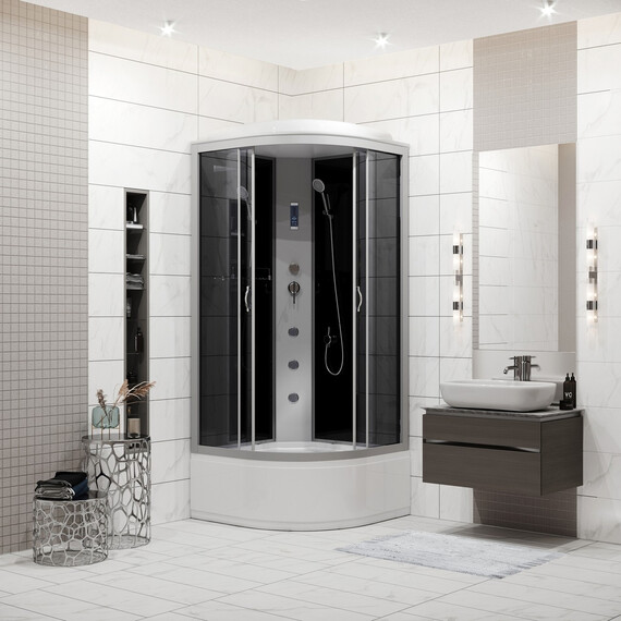 Душевая кабина Niagara Classic 90x90 см NG-2508-14F, хром/тонированное (безсиликоновая сборка) - фото 3