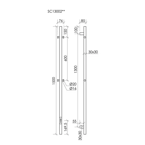 Полотенцесушитель электрический Sancos Linn 1500 мм SC13002BG (скрытое подключение) брашированное золото - фото 8