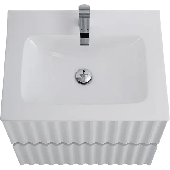 Тумба подвесная с раковиной Art&Max Elegant AM-ELEGANT-600-2C-SO-BM-LED 60 см (раковина AM7110-60) белый матовый - фото 3