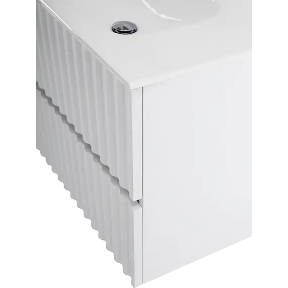 Тумба подвесная с раковиной Art&Max Elegant AM-ELEGANT-600-2C-SO-BL-LED-P 60 см (раковина AM7110-60) белый глянец - фото 6