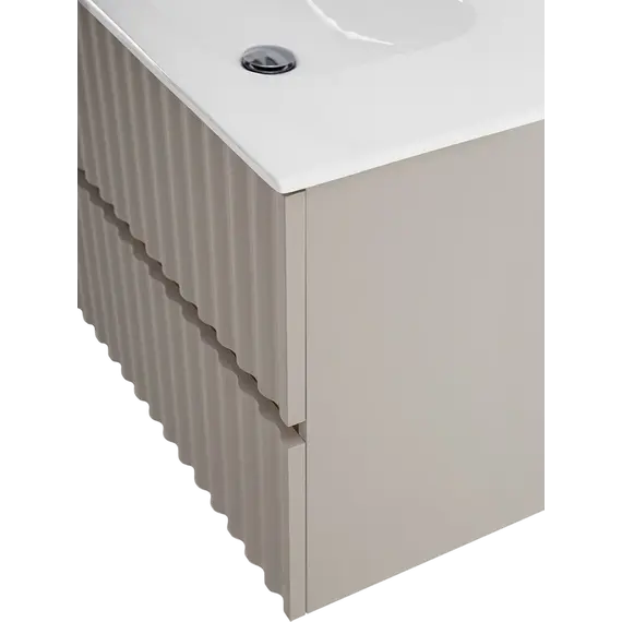Тумба подвесная с раковиной Art&Max Elegant AM-ELEGANT-600-2C-SO-GCM-LED 60 см (раковина AM7110-60) светло-серый матовый - фото 6