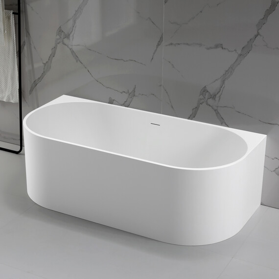Ванна каменная Vincea Solid Surface 170x80 см VBT-4S07-1700MW, белый матовый - фото 