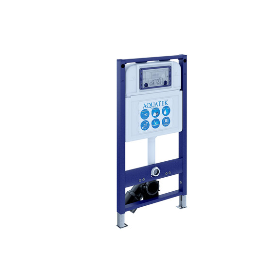 Инсталляция с подвесным унитазом комплект SET AQUATEK АЛЬТАИР cm-068 4в1 (рама AQUATEK INS-0000025 + крепление KKI-0000002 + кнопка KDI-0000068 + унитаз AQ1980-00 + тонкое сиденье soft-close) - фото 3