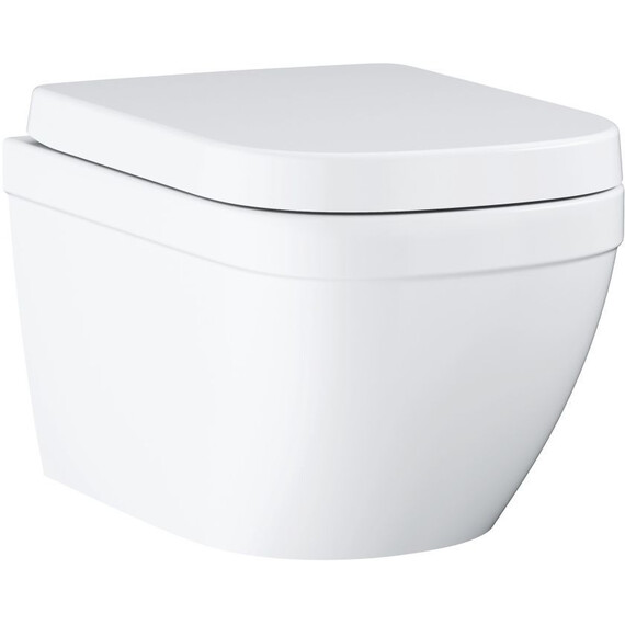 Унитаз подвесной безободковый Grohe Euro Ceramic 39693000 с крышкой микролифт (система смыва Торнадо) - фото 