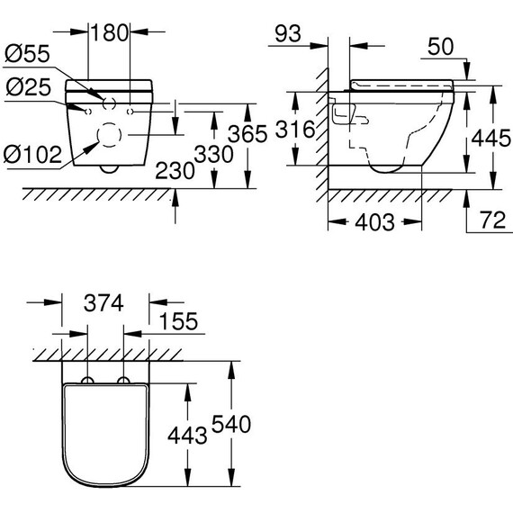 Унитаз подвесной безободковый Grohe Euro Ceramic 39703000 с крышкой микролифт - фото 6