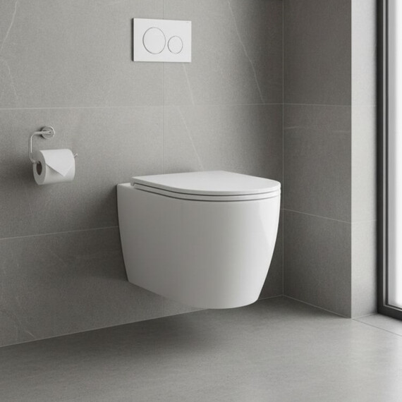 Унитаз подвесной безободковый Grohe Clova Ceramic Oval 422813000P с крышкой микролифт - фото 