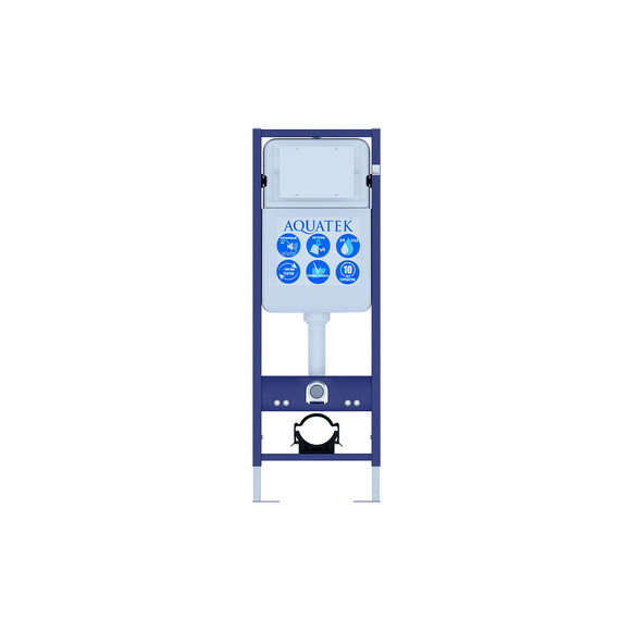 Инсталляция с подвесным унитазом комплект SET AQUATEK ВЕГА-1905-016 INS-17 (рама Standard INS-0000017 с клавишей KDI-0000016 и крепежом KKI-0000002 + унитаз ВЕГА AQ1905-00 с тонким сиденьем sc) - фото 2