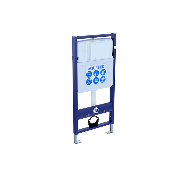 Инсталляция с подвесным унитазом комплект SET AQUATEK ВЕГА-1905-014 (рама AQUATEK Standard INS-0000012 с клавишей KDI-0000014 и крепежом KKI-0000002 + унитаз ВЕГА AQ1905-00 с тонким сиденьем sc) - фото 3