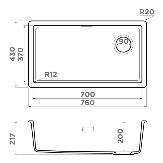 Кухонная мойка Omoikiri Kata 76-U/I Side bl 4997587, чёрный - фото 9