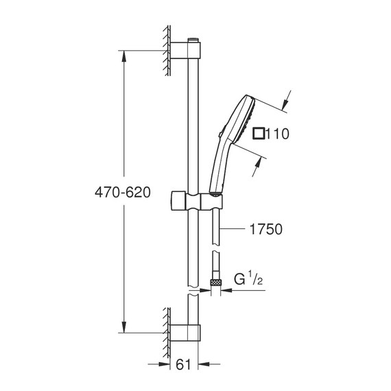 Душевой гарнитур Grohe Tempesta Cube 27579003 - фото 8