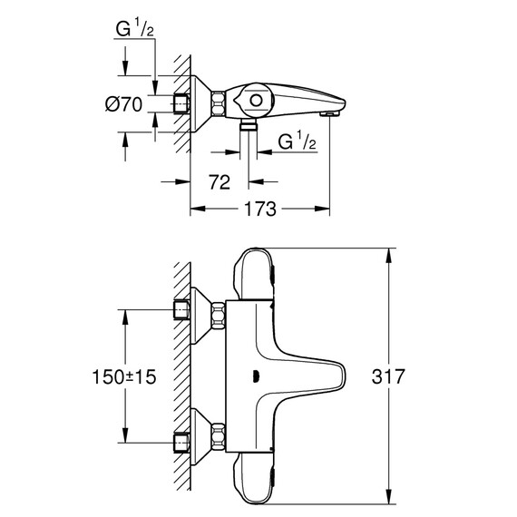 Смеситель для ванны с термостатом Grohe Grohtherm 34816003 - фото 6
