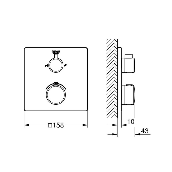 Смеситель для ванны Grohe Grohtherm 1022112430, чёрный матовый - фото 5