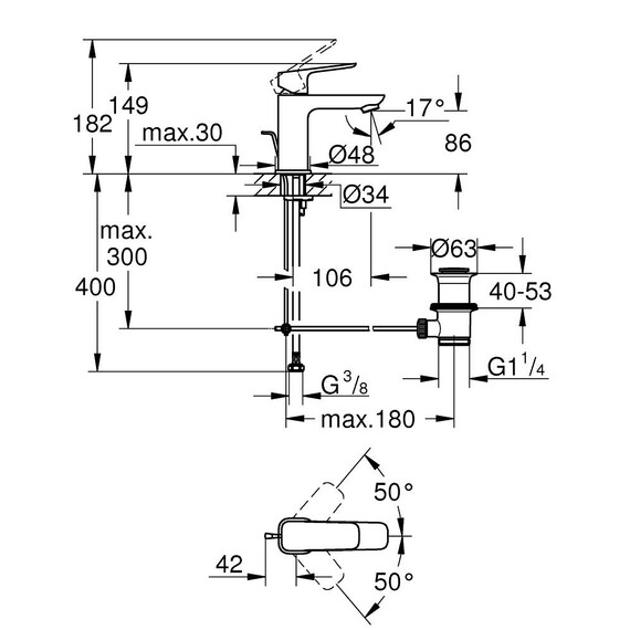 Смеситель для раковины Grohe Cubeo 1016940000 - фото 5