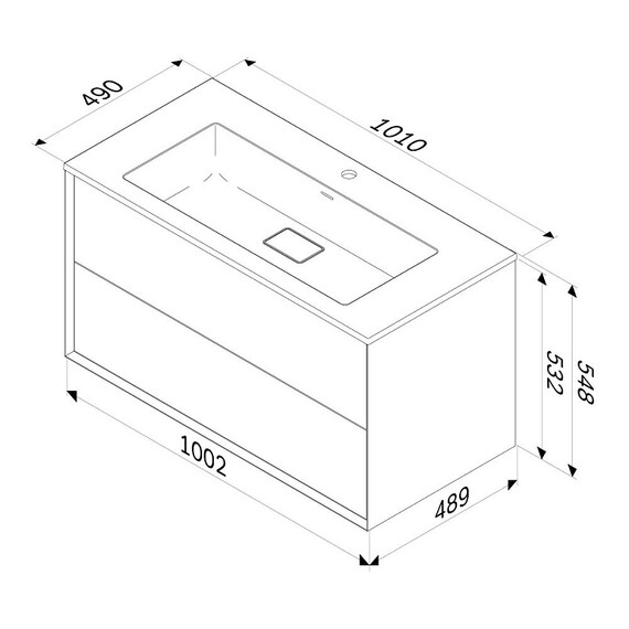 Тумба подвесная с раковиной AM.PM Libre 100 см M60-FHX1002OF-WPC100SWM, чёрный - фото 12