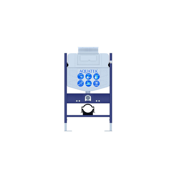 Инсталляция с подвесным унитазом комплект: SET AQUATEK ЛИБРА T-TDI004 (рама Standard INS-0000018 + унитаз AQ1505T-00 с тонким сиденьем soft-close, система смыва Торнадо+ крепление KKI-0000002 + кнопка TDI-0000004) - фото 2