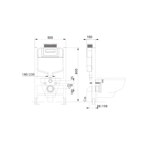 Инсталляция с подвесным унитазом комплект: SET AQUATEK ЛИБРА T-TDI004 (рама Standard INS-0000018 + унитаз AQ1505T-00 с тонким сиденьем soft-close, система смыва Торнадо+ крепление KKI-0000002 + кнопка TDI-0000004) - фото 11