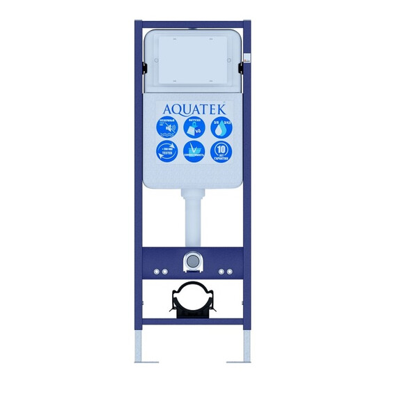 Инсталляция с подвесным унитазом комплект: SET AQUATEK ОБЕРОН T-012 4в1 (рама INS-0000017 +крепеж KKI-0000002+ клавиша KDI-0000012+унитаз AQ1365T-00 ОБЕРОН с тонким сиденьем soft-close) - фото 2