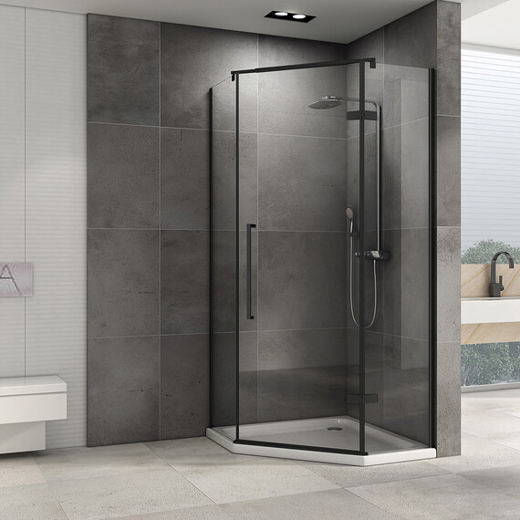 Душевое ограждение Abber Ewiges Wasser 80х80 см AG05080B, черный/прозрачное - фото 2