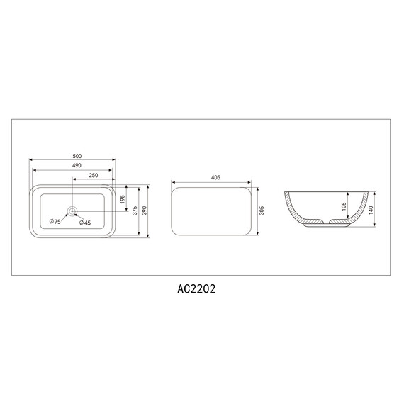 Раковина-чаша Abber Rechteck 50 см AC2202 - фото 10