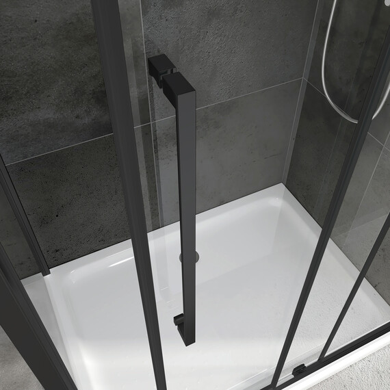 Душевое ограждение Abber Schwarzer Diamant 100х100 см AG30100BH-S100B-S100B, черный/прозрачное - фото 17