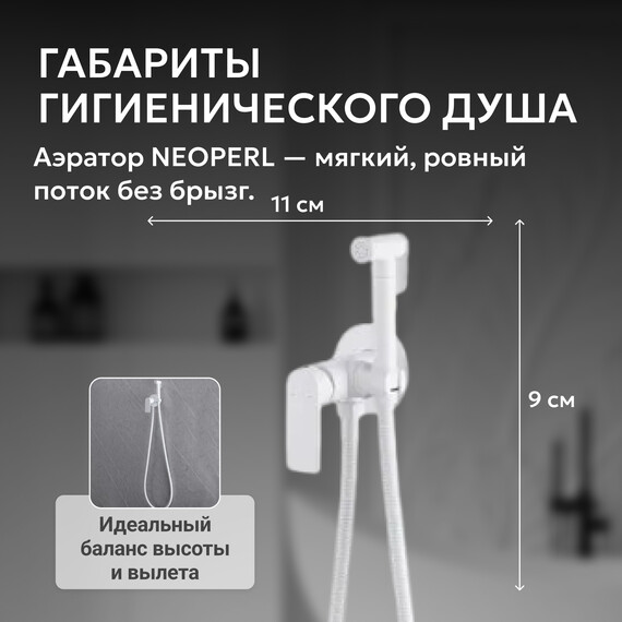 Набор для гигиенического душа Abber Weiss Insel AF8025W, белый, Цвет производителя: белый - фото 4