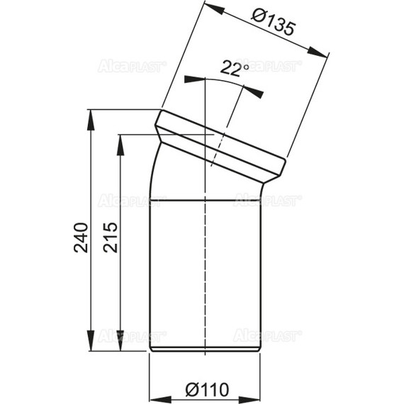 Колено для унитаза AlcaPlast A90-22 - фото 2