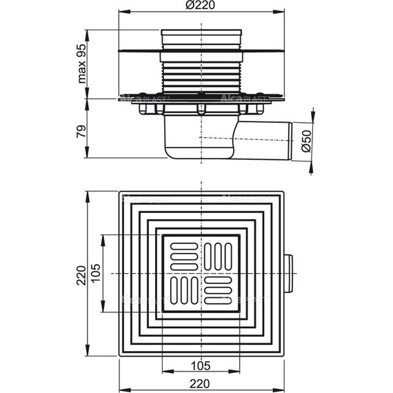 Сливной трап AlcaPlast APV1324 - фото, картинка 2 Сливной трап AlcaPlast APV1324 - фото 2
