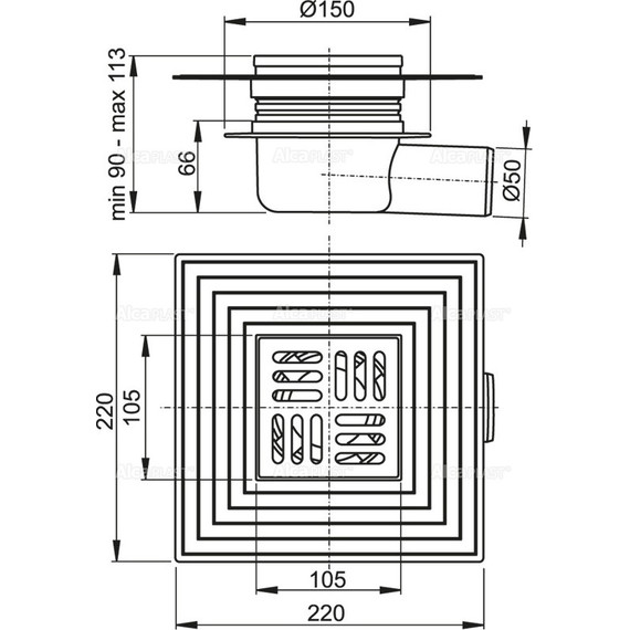 Сливной трап AlcaPlast APV26C - фото 2