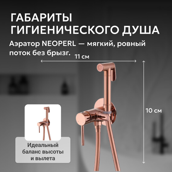 Набор для гигиенического душа Abber Wasser Kreis AF8125RG, розовое золото, Цвет производителя: золото - фото 4
