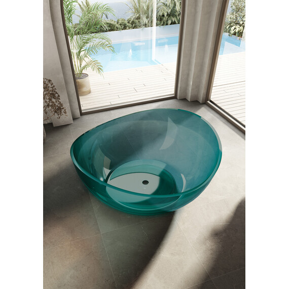 Ванна прозрачная Abber Kristall 150x150 см AT9705Aquamarin, бирюзовый - фото 3