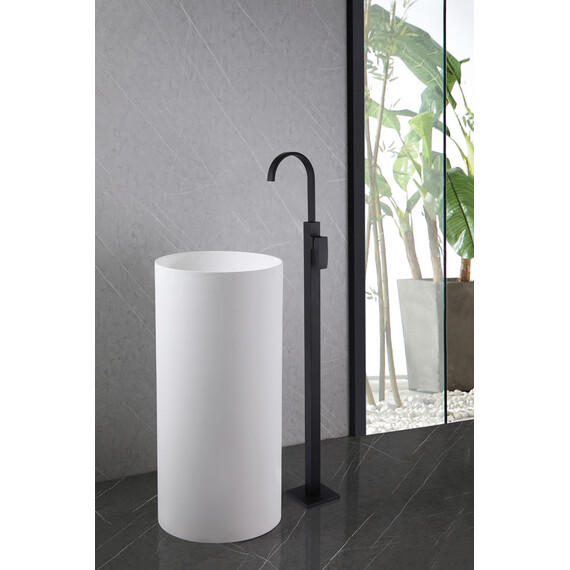Смеситель для раковины напольный Abber Wasserfall AF8640B, черный матовый, Цвет производителя: чёрный матовый - фото 9