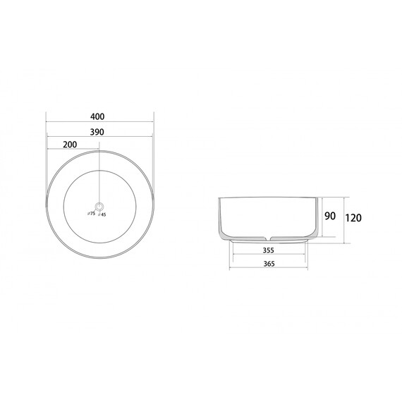 Раковина-чаша Abber Bequem 40 см AC2109MW, белый матовый - фото 9