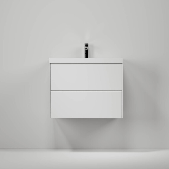 Тумба подвесная с раковиной Mirsant Ultra 70 см (раковина Style 70) белый глянцевый - фото 3