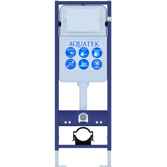 Инсталляция с подвесным унитазом комплект: SET AQUATEK СИРИУС-INS17/KKI2 (рама AQUATEK Standard INS-0000017+ крепеж KKI-0000002+ унитаз AQ1582T-00 СИРИУС TORNADO с тонким сиденьем soft-close) - фото 2